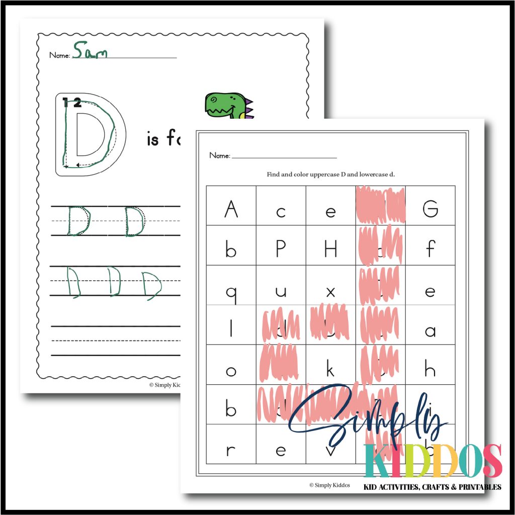 Example of worksheets in use