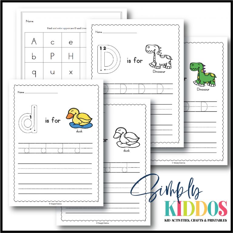 Free Letter D Worksheets to Trace, Color and Find!