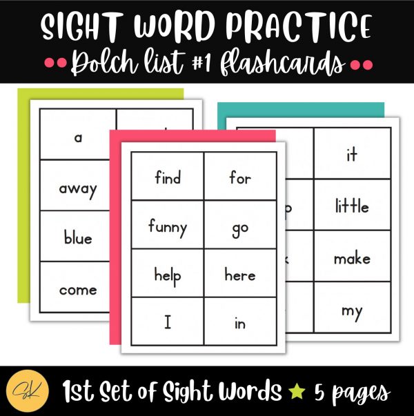 Dolch Sight Words Examples