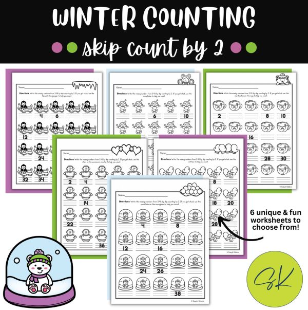 WINTER Skip Counting by 2 COUNTING