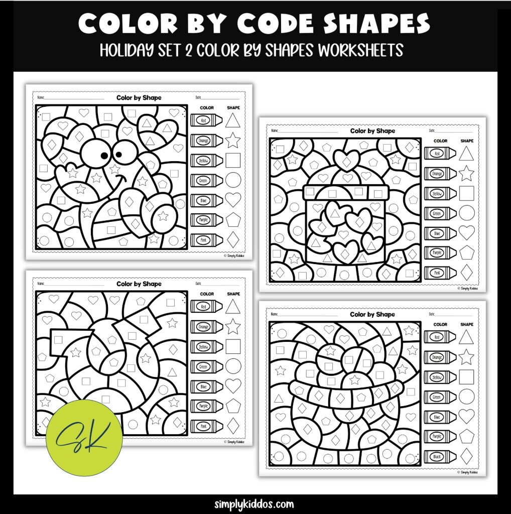 valentines day and st Patricks day color by code worksheets in black and white 