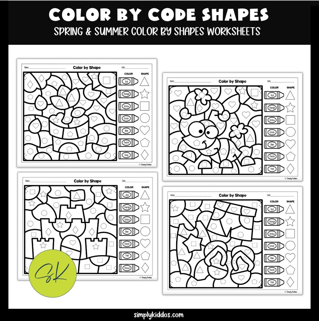 Examples of the spring and summer color by code worksheets 