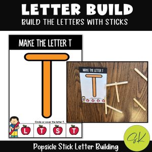 Letter Building Letter T sample using popsicle sticks