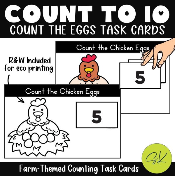 Count to 10 Farm Task Cards