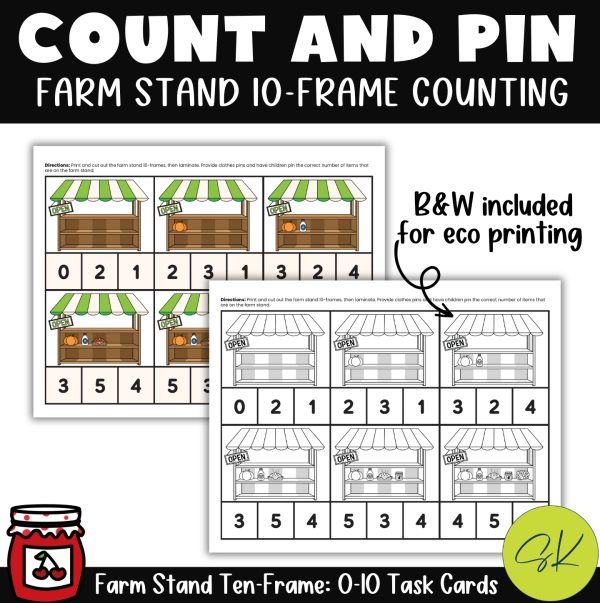 Ten Frame Farm Stand Task Cards (3)