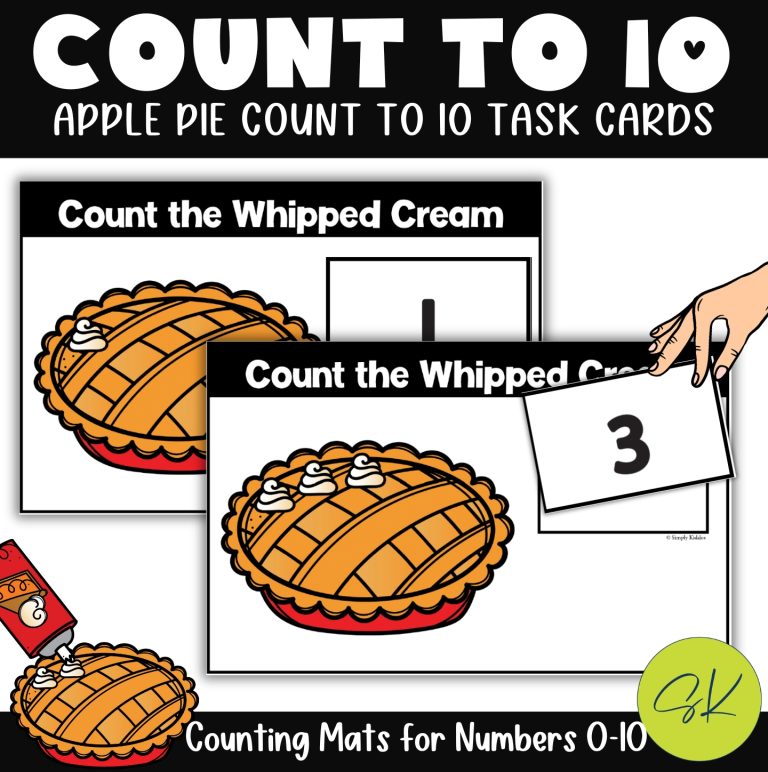 Apple Pie Counting to 10 Task Cards