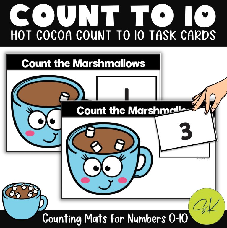 Fun Counting to 10 Hot Cocoa Task Cards