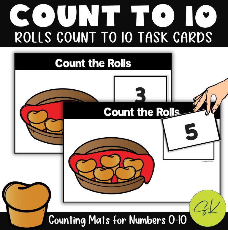 Dinner Rolls Counting to 10 Task Cards