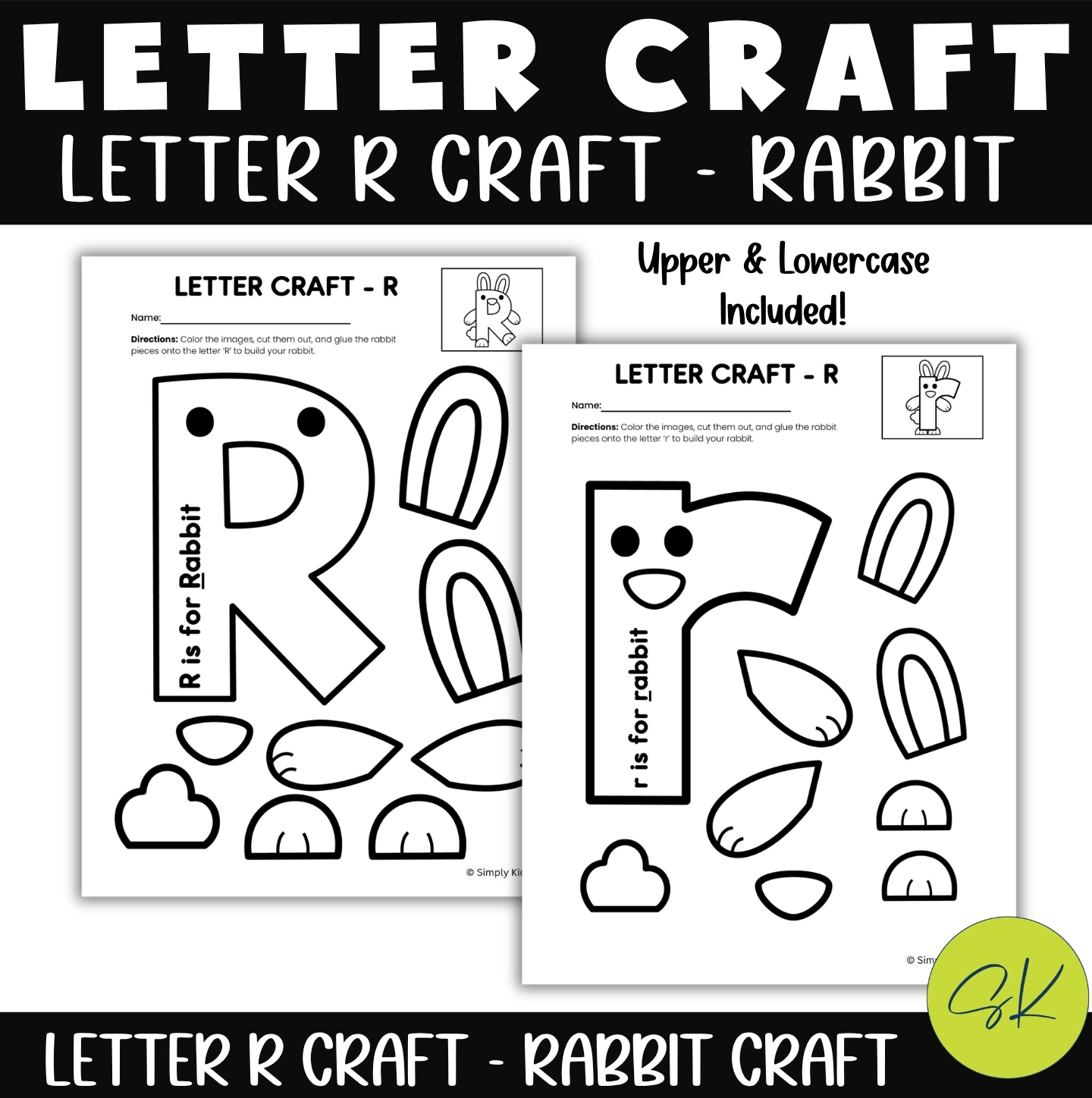 Letter R Craft Worksheet Letter R Craft – Rabbit – Simply Kiddos
