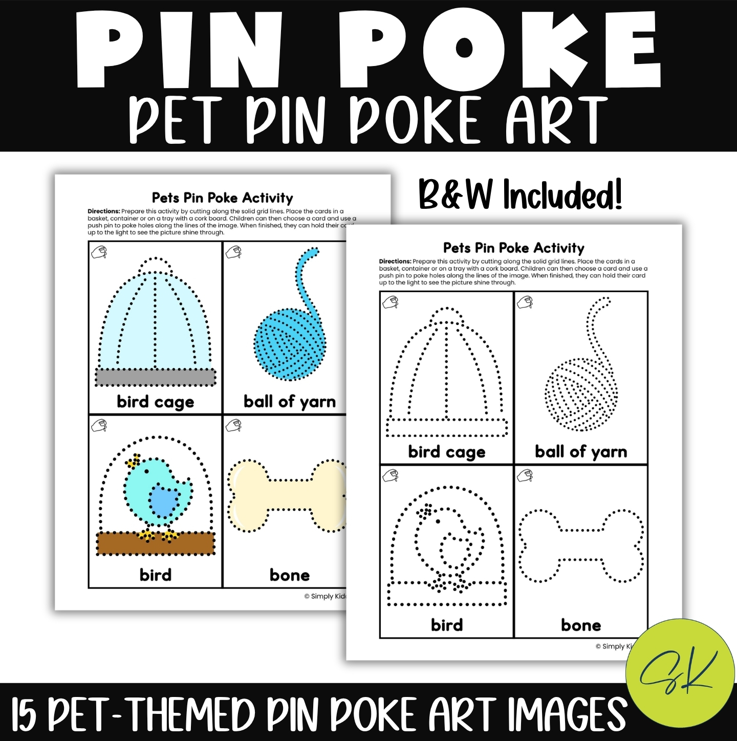 Poke Pin Pattern Parit Pet Pin Poke Activity – Simply Kiddos